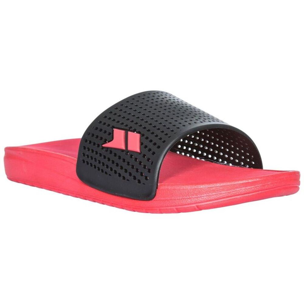 Trespass Mens Cusp Perforated Flatform Sliders / Black